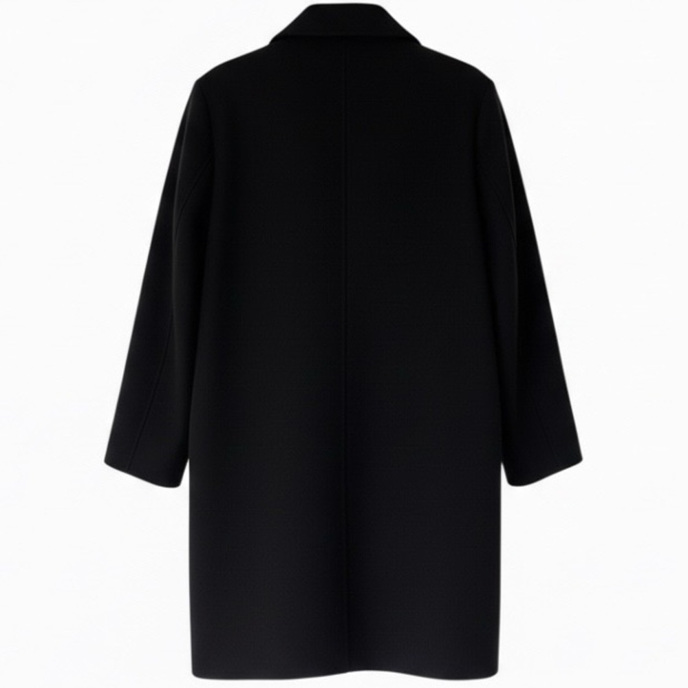 Kenneth Cole Coat Large‎ Black Notch Collar Single Breasted Fly Front NWT - Picture 5 of 16